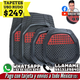 TAPETE CARBON ROJO