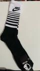 Meia Nike listrada preto e branco @