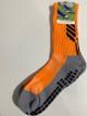 Meia * antiderrapante laranja 4 listra long