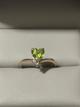 Anillo Corazon Piedra Verde 14k