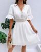 Vestido Blanco Cuello V Talla S-XL