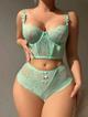 Set Bustier y Cachetero verde aqua LEN75SAQ