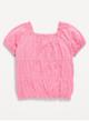 Blusa rosa fruncida con mangas arruchadas 3T