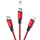 Cable multifuncional 3 e 1 carga rápida