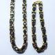 Conjunto cadena y pulsera gruesa bizantina acero negro y dorado
