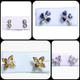 Aretes variados cierre rosca Plata