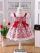 BB1-Vestido tirantes rojo con encaje blanco talla 12-18m (Reventa)