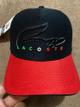 Boné  Lacoste preto com vermelho @