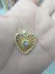 Dije dorado corazón zirconia chapado en oro 18K