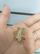 Dije mariposa grande zirconia colorido 16k chapado Oro