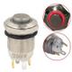 BOTÓN METAL PUSH ALTO PULSADOR 12MMANILLO LUZ LED ROJO 12-24VDC 609.82