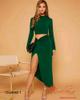 CONJUNTO DE DAMA TOPMANGA LARGA /FALDA AJUSTADA/ VERDE TELA LICRADA CNJ00027