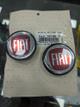 Logo centro de rin FIAT cromado FONDO Rojo -