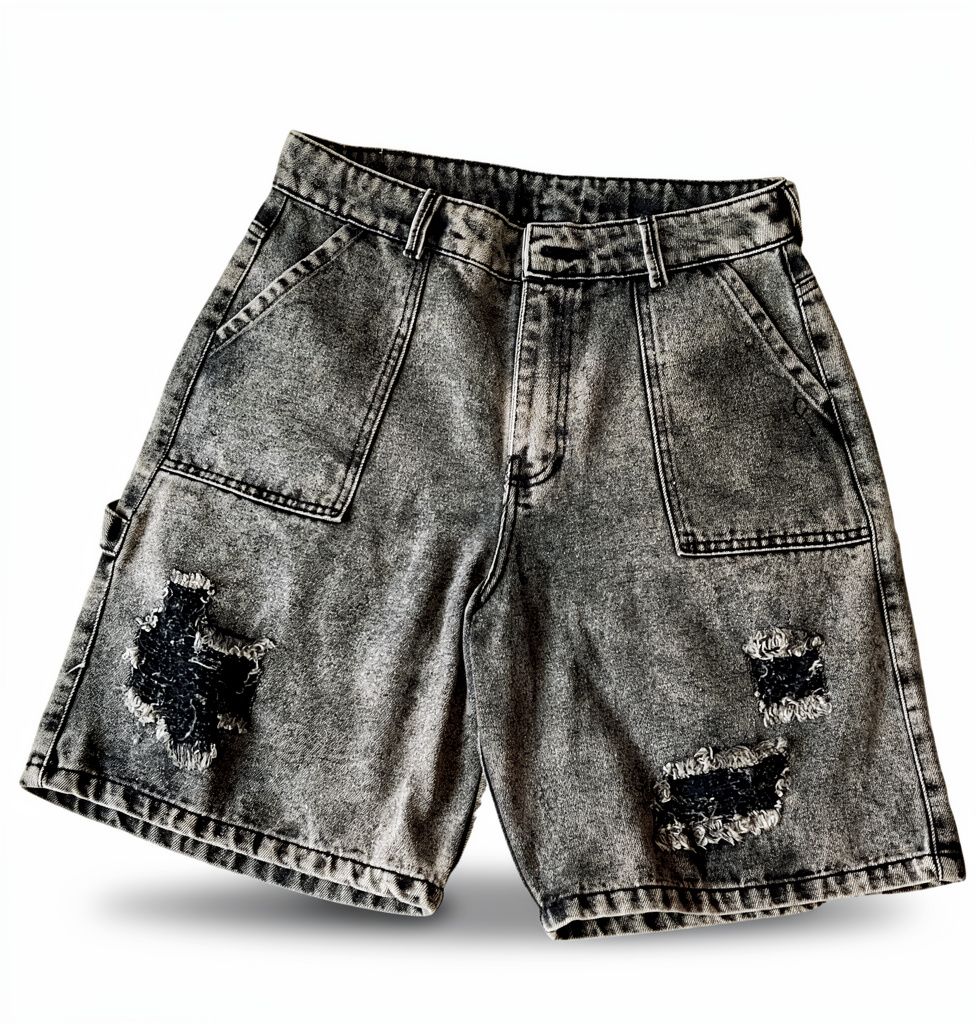 Bermuda gris cenizo con rotos