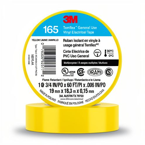 3M cinta aislante 165 amarillo 3/4