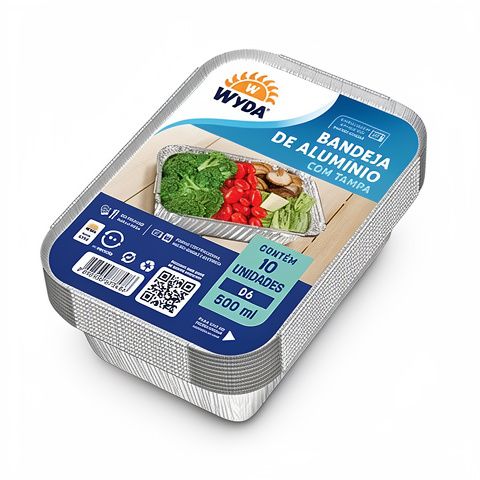 Bandeja Aluminio C/Tapa D6 10x500 ml