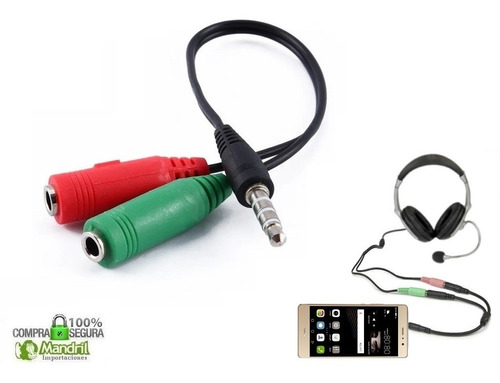 Adaptador Audio Cable Jack 3.5m Audífono Micrófono Pc Laptop