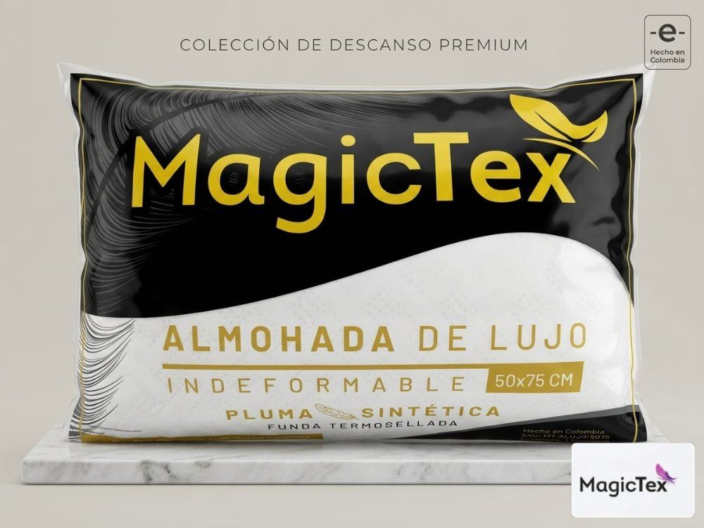 ALMOHADA FUNDA TROQUELADA BOLSA NEGRA