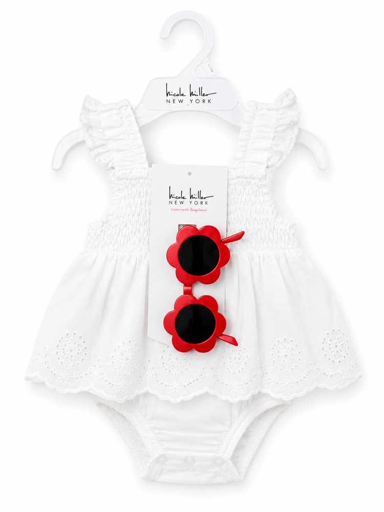 Body tipo encaja con lentes rojo 0-3 meses
