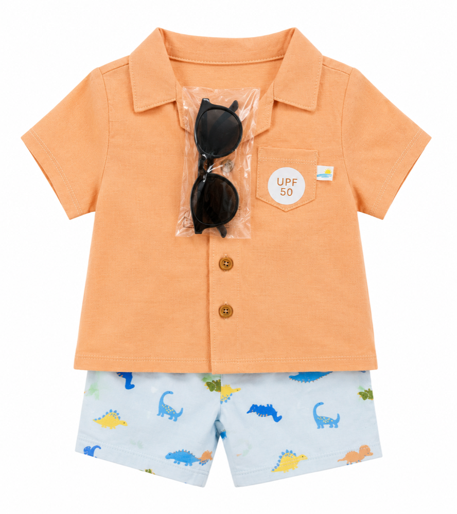 Camisa,short de playa y lentes 12 meses