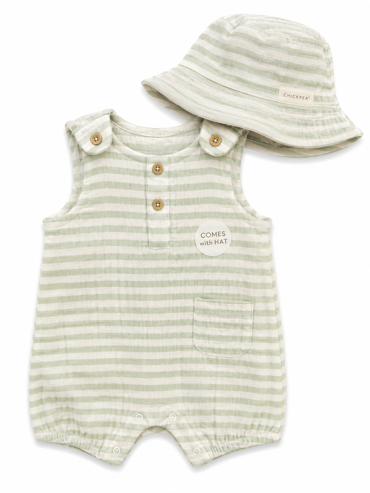 Jompa de raya verde con blanco 0-3 meses