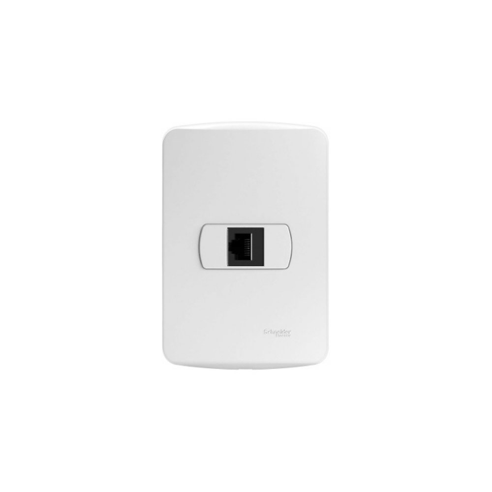 Conjunto Montado Tomada Informática Rj45 8 Fios Cat5E S3B64100 Branco Miluz Schneider