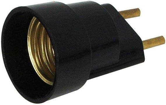 Bocal Adaptador Plug Macho Plástico Preto