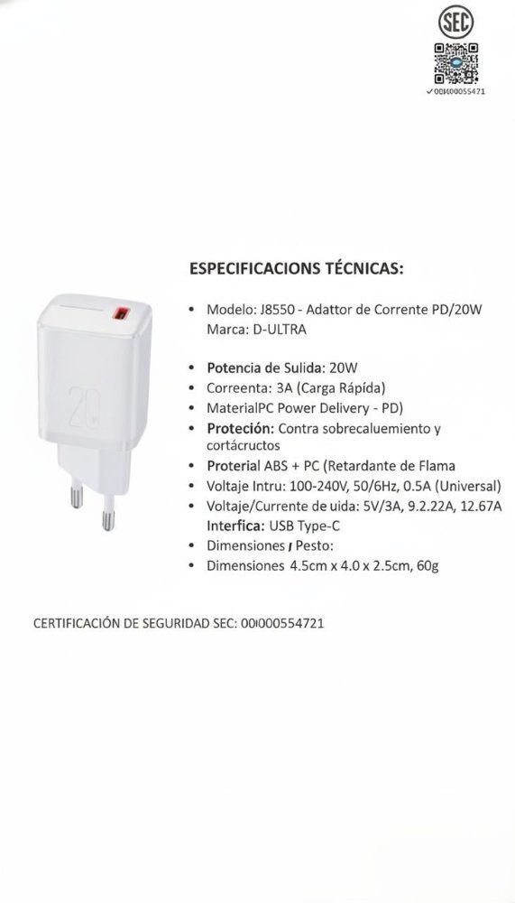 ADAP J8550 c 20w  blanco
