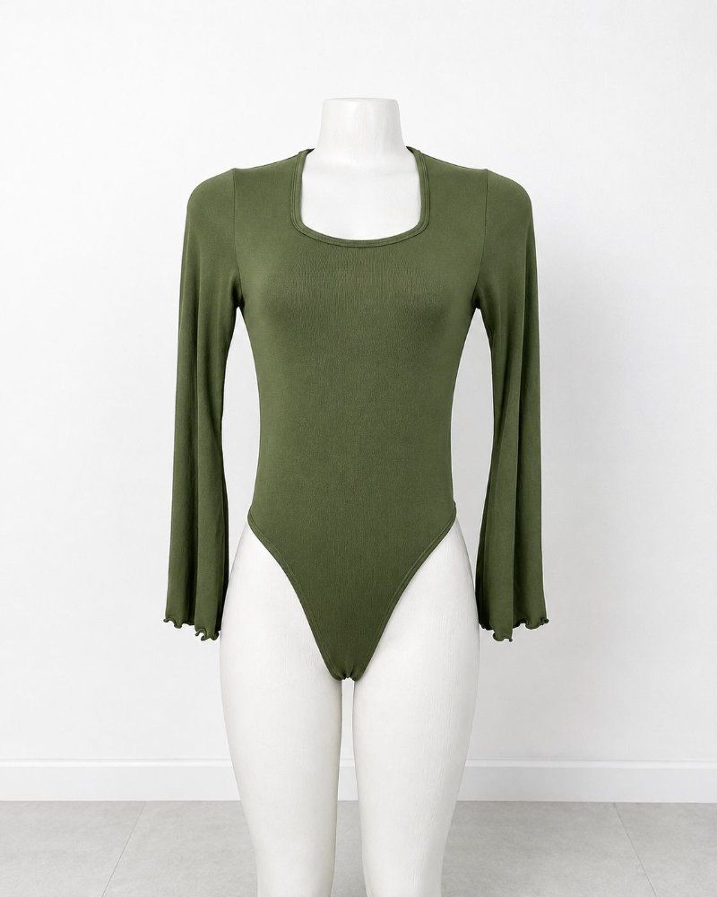 Body Morley Verde Oliva Manga Larga