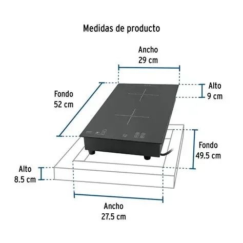 COCINA QUE 2 INDUCCION FOSET (6 MESES DE GARANTIA)