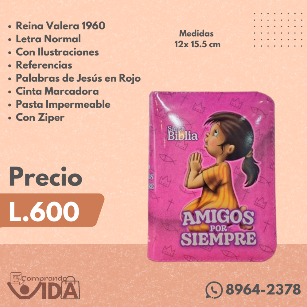 BIBLIA AMIGOS POR SIEMPRE FUCCIA