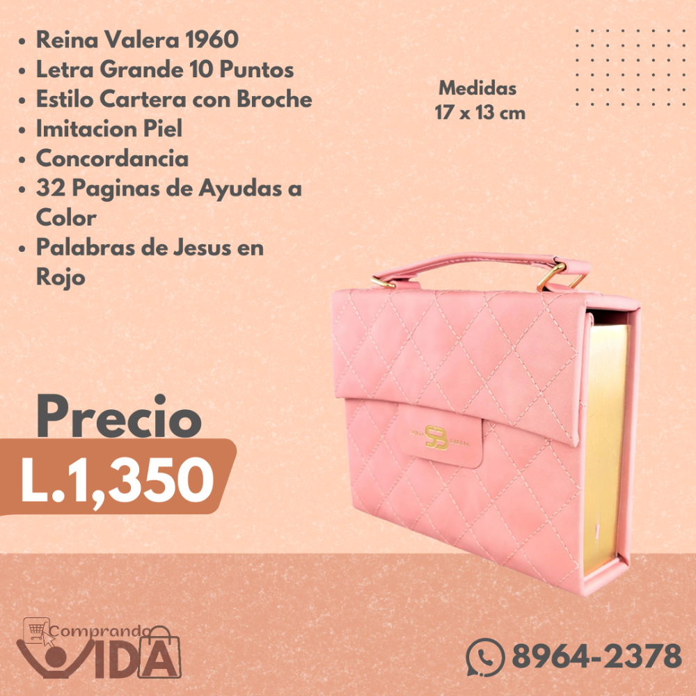 BIBLIA CARTERA CORAL