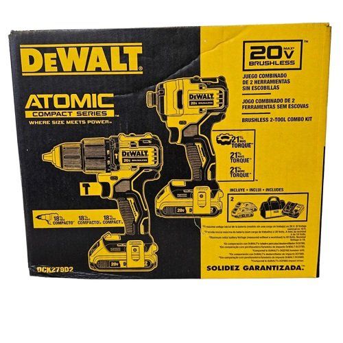 COMBO ATOMIC BARRENO PERCUTOR Y ATORNILLADOR DE IMPACTO 20V, DEWALT