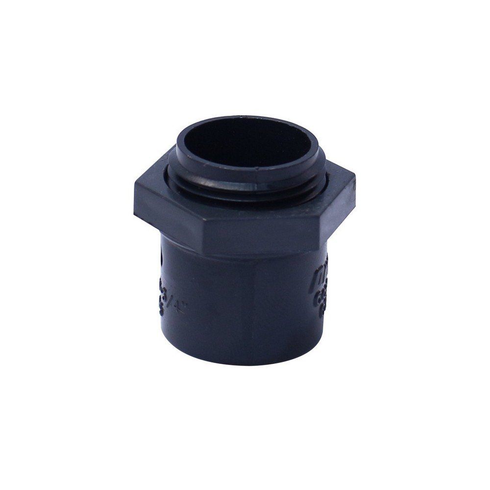 [CDD54] CONECTOR PVC 3/4 PULG. CON TUERCA PARA TUBO GRIS