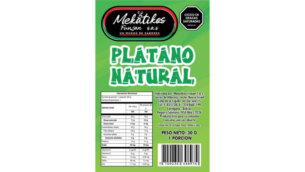 PLATANO NATURAL 30GR