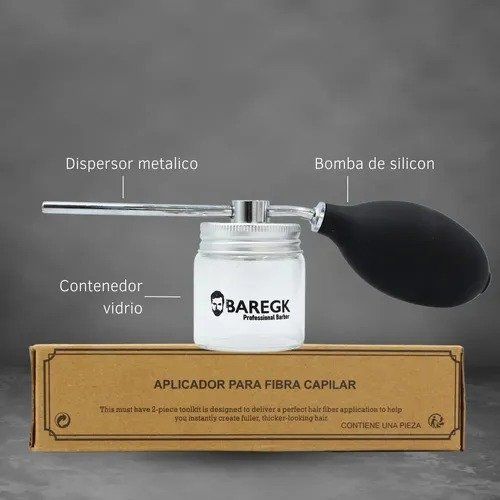 Aplicador Para Fibra Capilar Vidrio. Cabello Alopecia Baregk