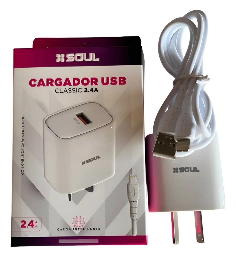 CARGADOR USB- LIGHTNING CLASSIC 2.4A (IPHONE)