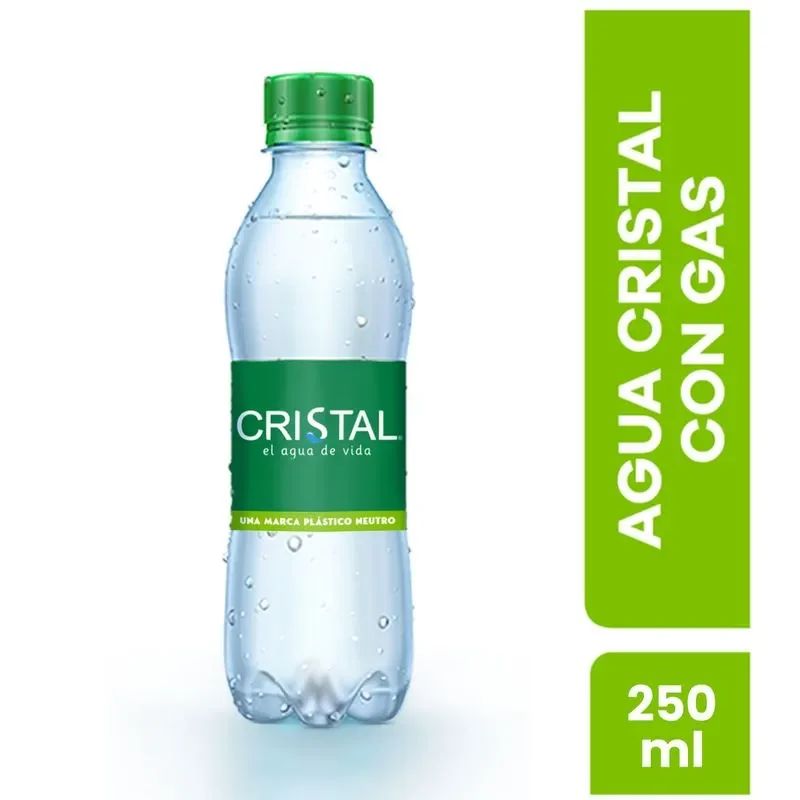 AGUA CRISTAL CON GAS 250 ML