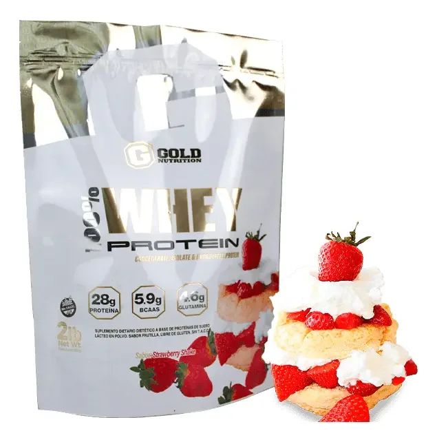 100% whey protein gold 2lb frutilla
