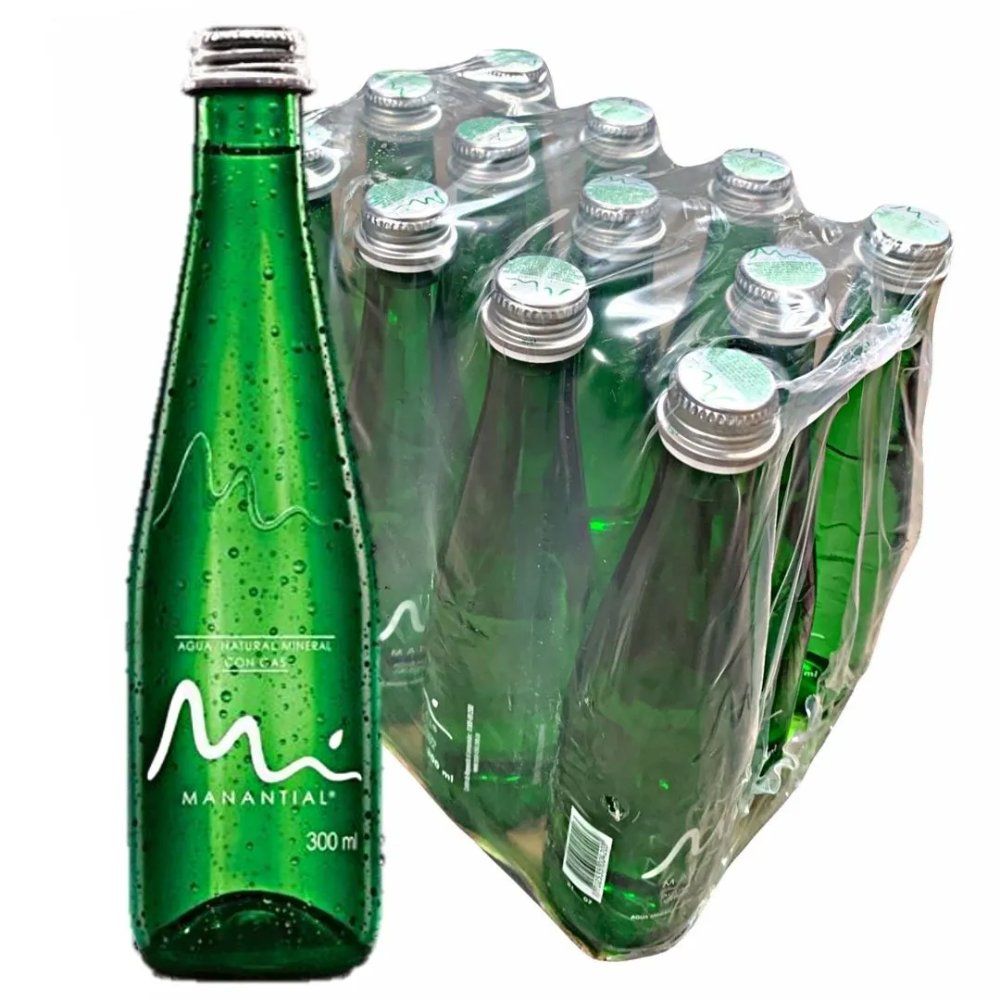 Agua Manantial Mineral Con Gas 300ml x 12 Und