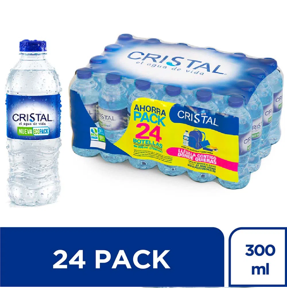Agua Cristal 300ml X 24 Unid