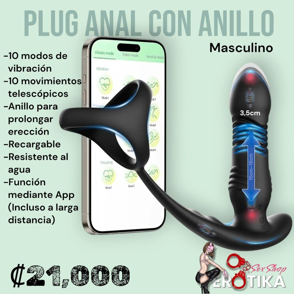 Anillo con plug anal (Bluetooth)