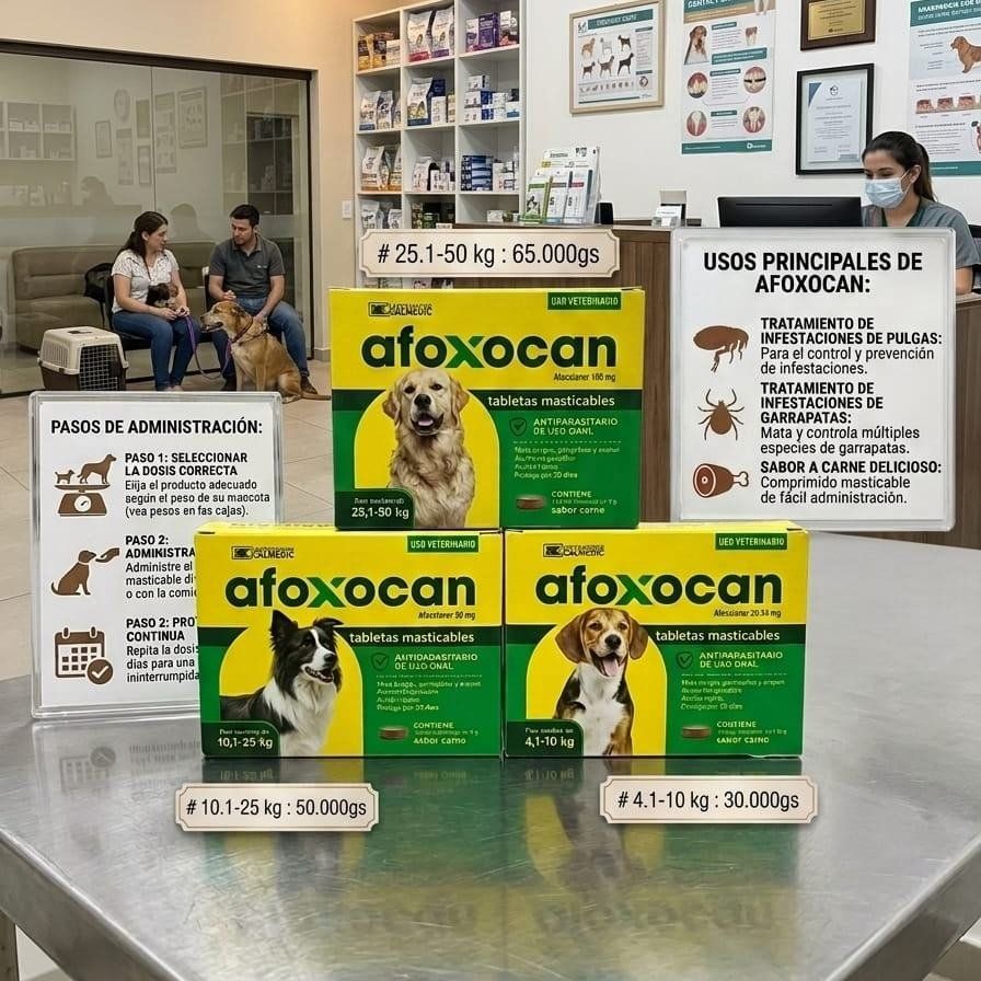 AFOXOPET ANTI PULGAS Y GARRAPATAS 10a25kg