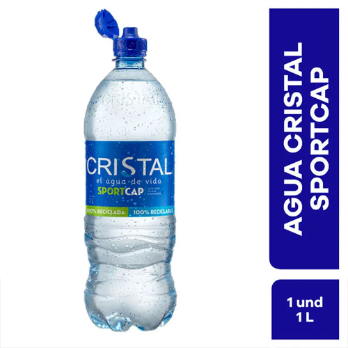 AGUA CRISTAL SPORTCAP X 1 LT