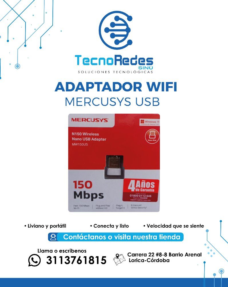 ADAPTADOR DE WIFI MERCUSYS USB