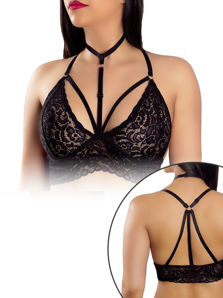 0129 Top en encaje Tira cuello talla unica Zafari