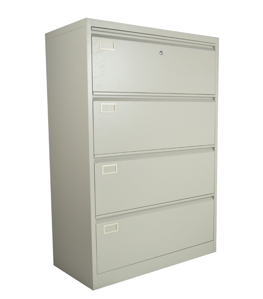 Archivo Lateral de 4 Gavetas con rieles Telescopicos beige
