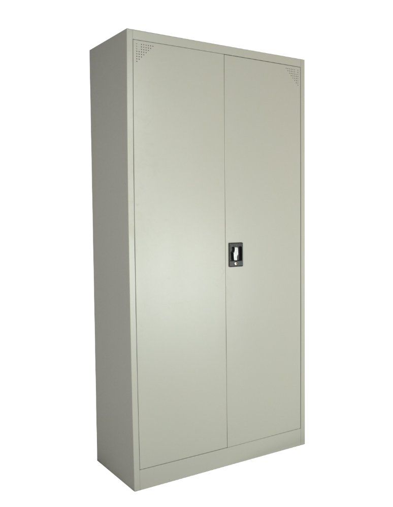 Armario Papeleria 2 puertas todas Metal color beige 190 cms alto x 90 cms frente x 40cms de fondo.