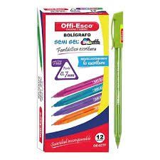Bolígrafo Color Verde   semi gel 0.7 m OFFI-ESCO