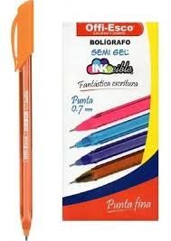 Bolígrafo Color naranja  semi gel 0.7 m OFFI-ESCO